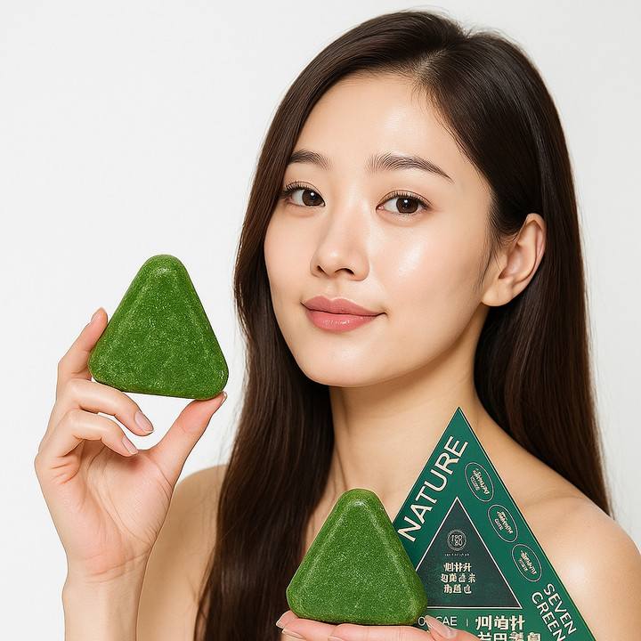Seven Nature Green Shampoo Soap Bar - Image 6